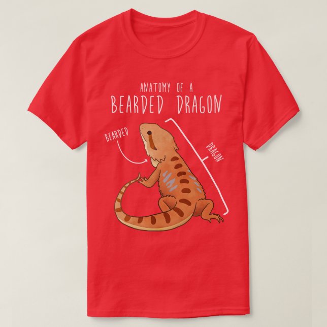 Bearded Dragon Lizard Reptile Anatomy 1 T Shirt (Design framsida)