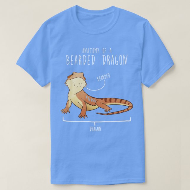 Bearded Dragon Lizard Reptile Anatomy T Shirt (Design framsida)