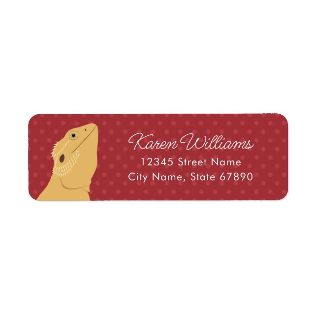 Bearded Dragon Lizard Returetiketters Returadress Etikett (Framsidan)