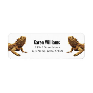 Bearded Dragon Lizard Returetiketters Returadress Etikett