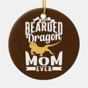Bearded Dragon Mamma Beard Lizard Julgransprydnad Keramik