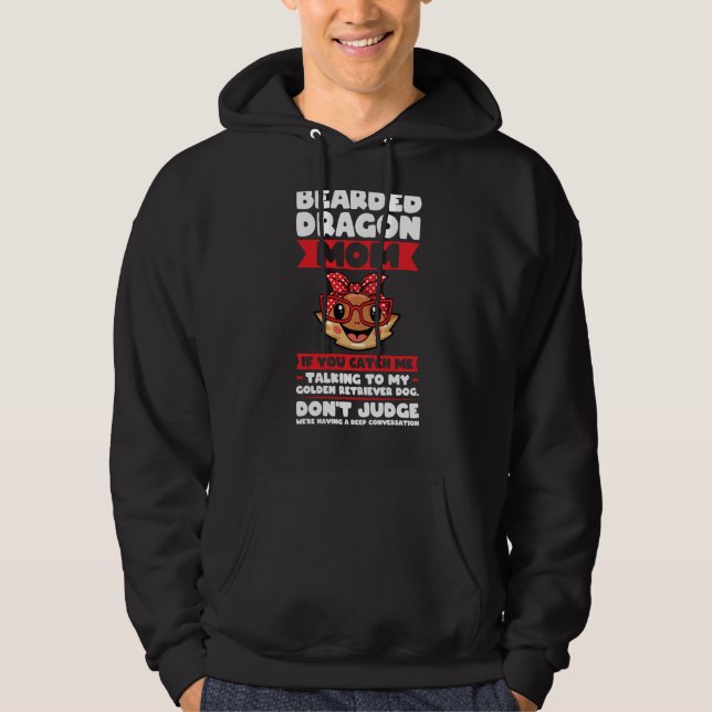 bearded dragon mom if you catch me talking lizards hoodie (Framsida)
