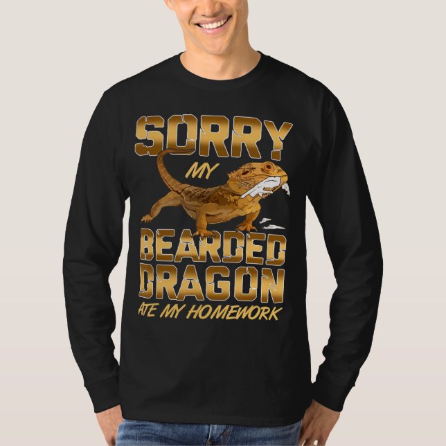 Bearded Dragon My Bearded Dragon Ate My Homework T Shirt (Framsida)