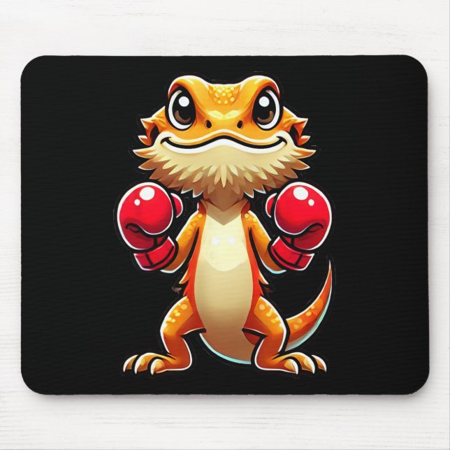 Bearded Dragon, nedtryckt som en boxerfunny Boxing Musmatta (Framsidan)