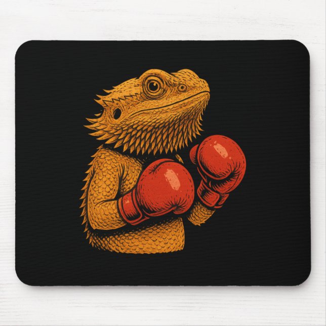 Bearded Dragon, nedtryckt som en boxerfunny Boxing Musmatta (Framsidan)