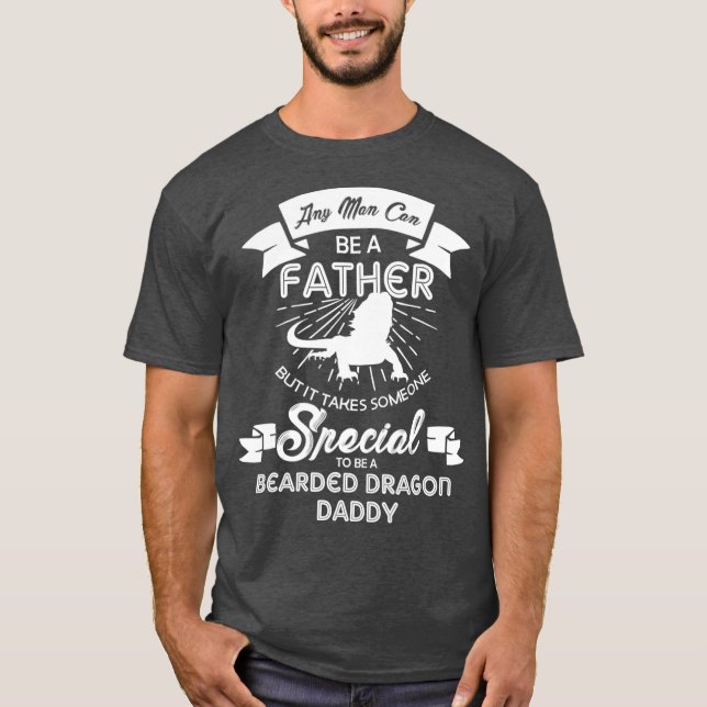 Bearded Dragon Pappa Funny Fars dag Lizards T Shirt (Framsida)