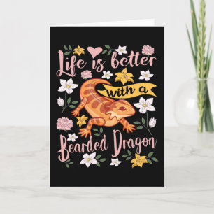 Bearded Dragon Pogona Sstickande Kort