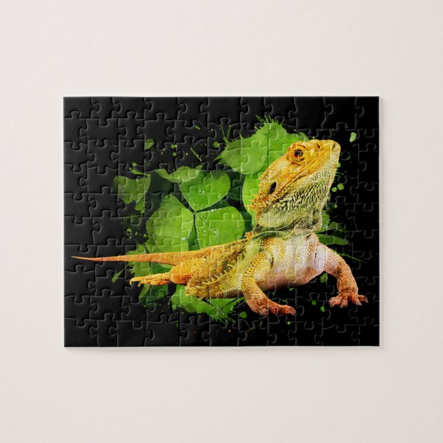 Bearded Dragon Reptile Owner Jigszle Puzzle Pussel (Horisontell)