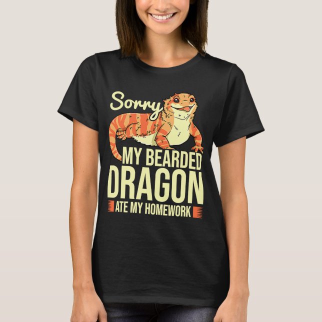 Bearded Dragon Reptile T Shirt (Framsida)