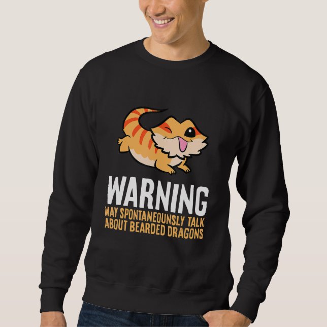 Bearded Dragon Reptile talar om att dra åt sidan Lång Ärmad Tröja (Framsida)