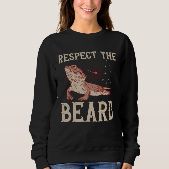 Bearded Dragon Respect The Beard Reptiles Lizard T Shirt (Framsida)