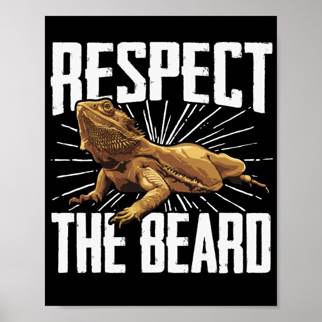 Bearded Dragon respekterar skäggarreptiler Poster (Framsidan)