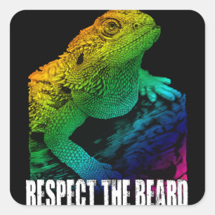 Bearded Dragon respekterar skägget Fyrkantigt Klistermärke