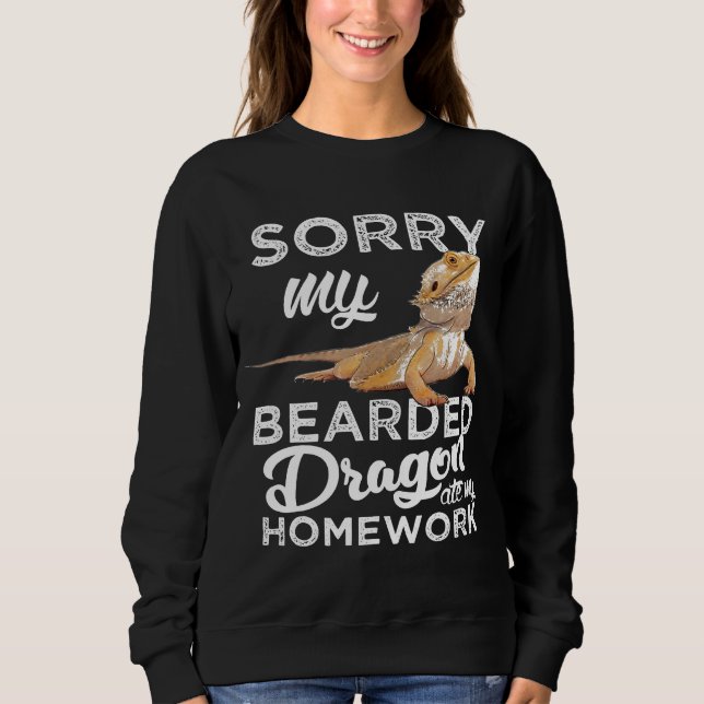Bearded Dragon S Bearded Dragon Ate My Homework T Shirt (Framsida)