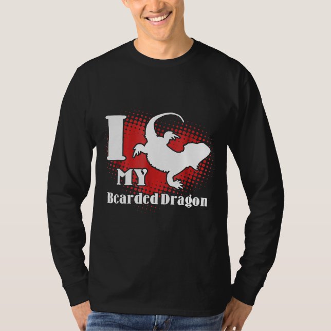 Bearded Dragon Shirt I Kärlek My Bearded Dragon T (Framsida)