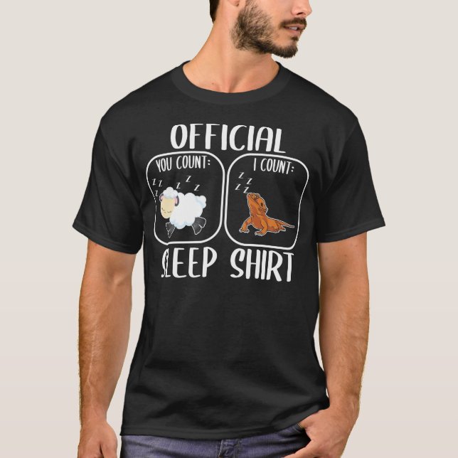 Bearded Dragon Sleepshirt Count Sheep T Shirt (Framsida)