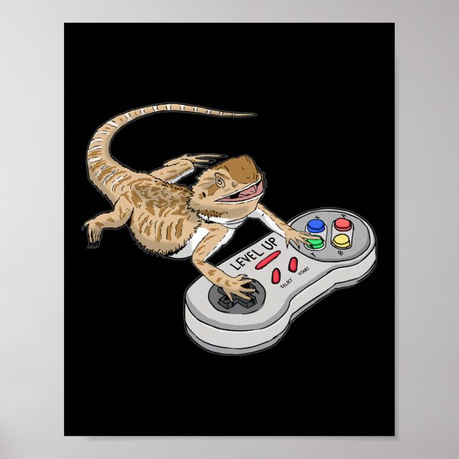 Bearded Dragon Spela upp videospel Reptiles Pagona Poster (Framsidan)