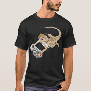 Bearded Dragon Spela upp videospel Reptiles Pagona T Shirt