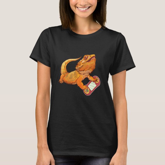 Bearded Dragon Spela upp videospel Reptiles Pagona T Shirt (Framsida)