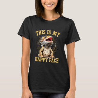 Bearded Dragon This Is My Happy Face Quirky Lizard T Shirt