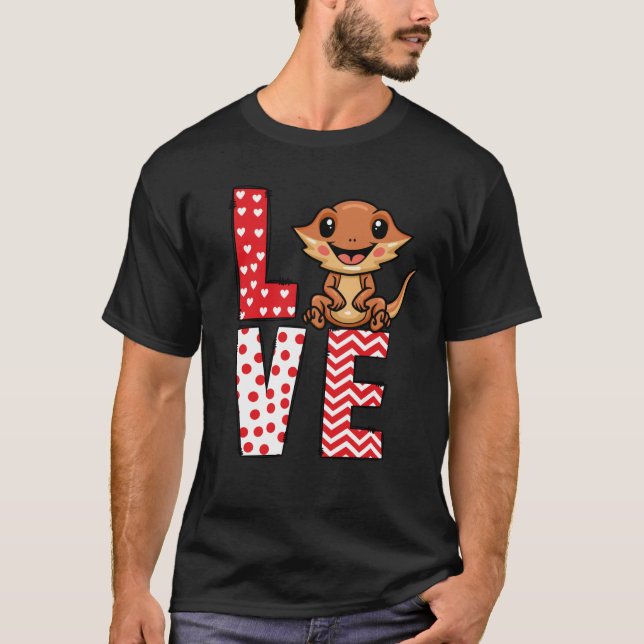 Bearded Dragon Valentines day Kärlek Valentine Cut T Shirt (Framsida)