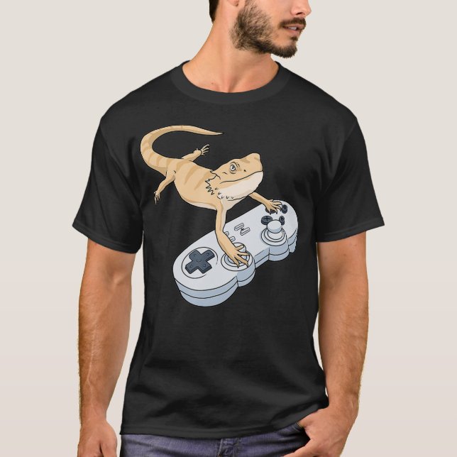 Bearded Dragon Video Game Gamer Pagona Bearded Dr. T Shirt (Framsida)