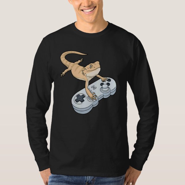 Bearded Dragon Video Game Gamer Pagona Bearded Dr. T Shirt (Framsida)
