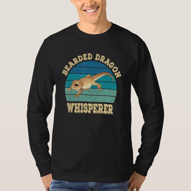 Bearded Dragon Whisperer Lizard Reptile Retro Vint T Shirt (Framsida)
