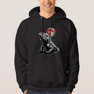 Bearded Dragon with Blood Måne Art Hoodie