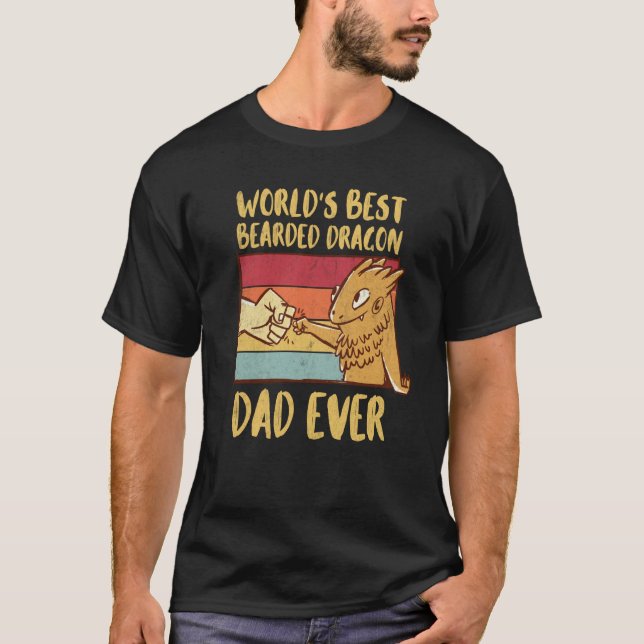 Bearded Dragon World's Best Bearded Dragon Pappa K T Shirt (Framsida)