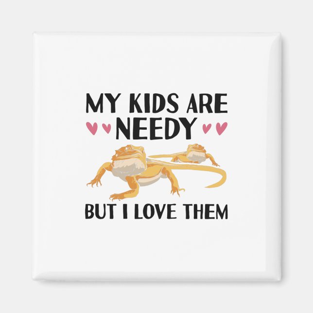 Bearded Dragons Animals | Reptiler Pets Pet-gåvor Magnet (Framsidan)