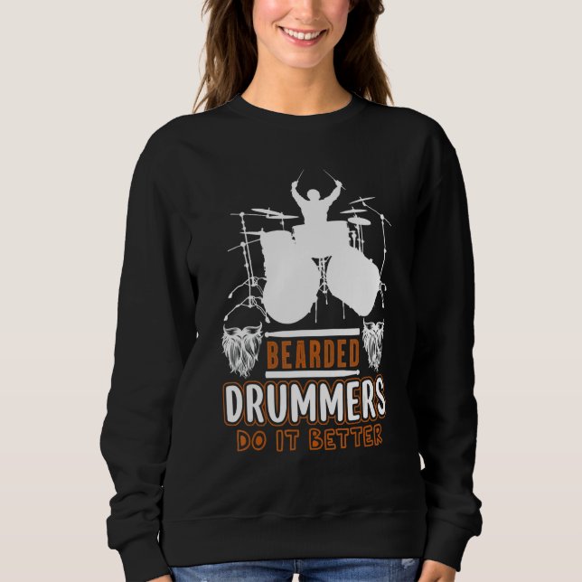 Bearded Drummers Do It Better    Music T Shirt (Framsida)