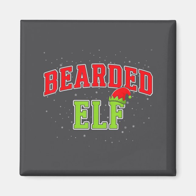 Bearded Elf Christmas Family Matching Group Xmas  Magnet (Framsidan)