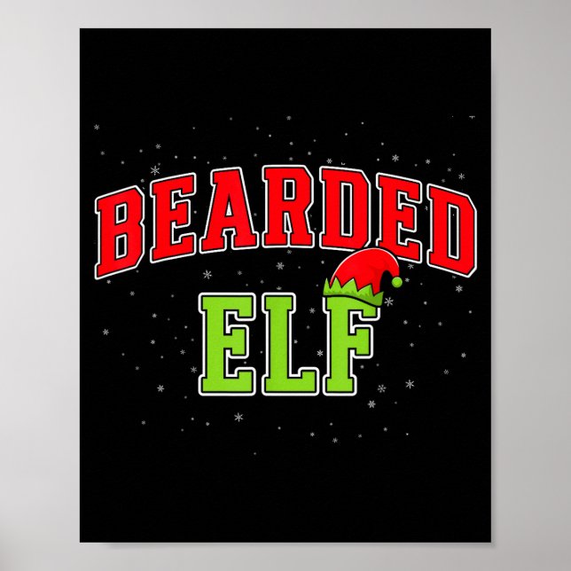 Bearded Elf Christmas Family Matching Group Xmas  Poster (Framsidan)