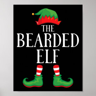 Bearded Elf Matching Group Julafton Funny Family C Poster