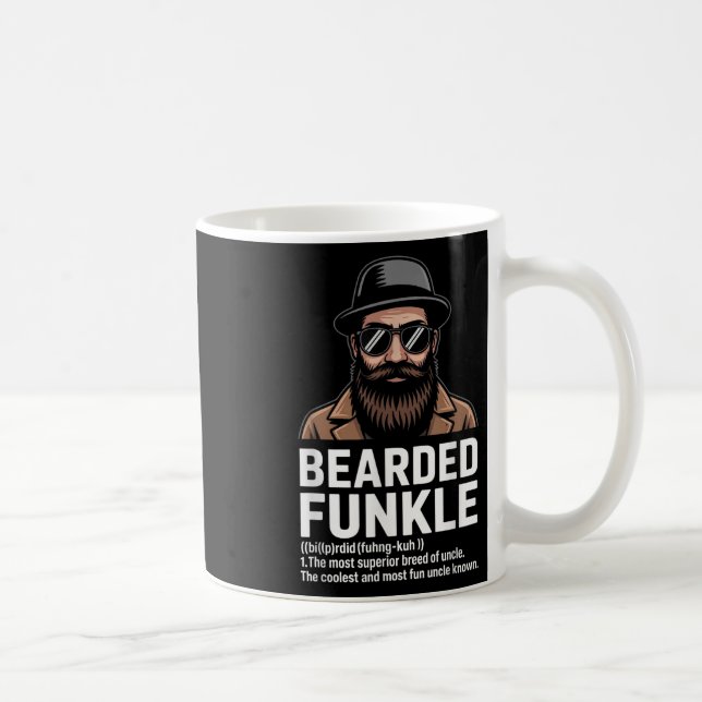 Bearded farbror Definition Tee Funny Funkle for Ro Kaffemugg (Höger)