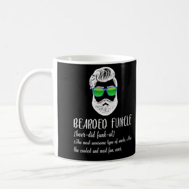 Bearded Funcle Definition Uncle for Men Kaffemugg (Vänster)