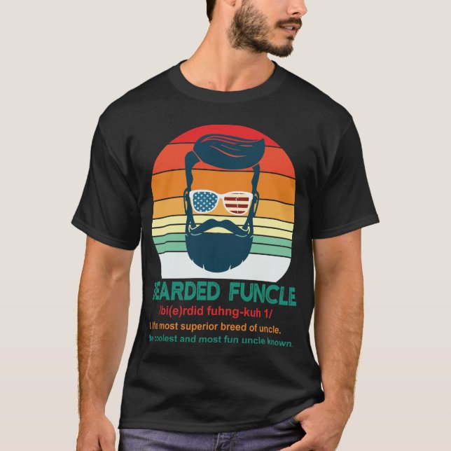 Bearded Funcle/farbror Definition T Shirt (Framsida)