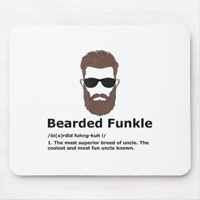Bearded Funkle Shirt Funny farbror Definition Musmatta (Framsidan)