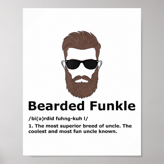 Bearded Funkle Shirt Funny farbror Definition Poster (Framsidan)