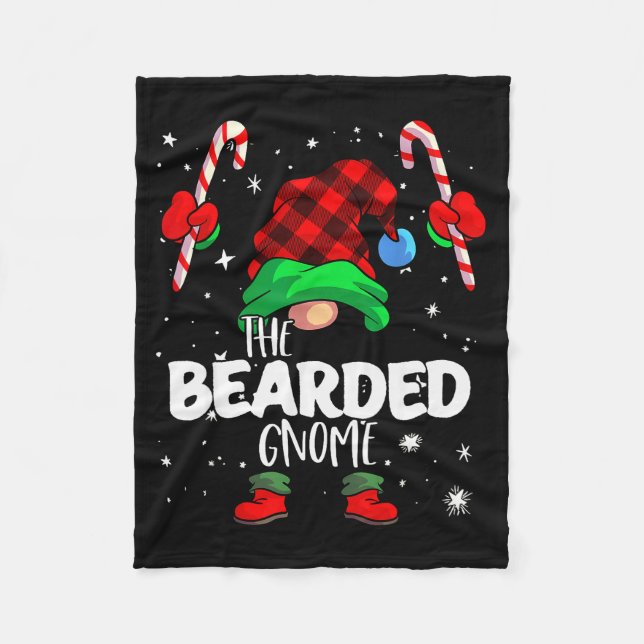 Bearded Gnome Red Buffalo Plaid Matching Family Ch Fleecefilt (Framsidan)