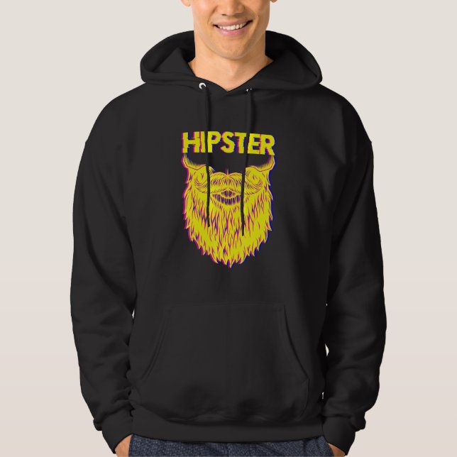Bearded Hipster Pineapple Freethinker New Age Trav Hoodie (Framsida)