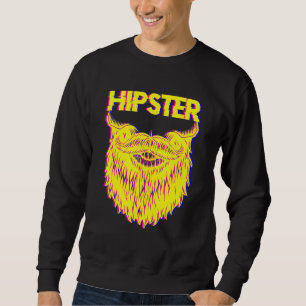 Bearded Hipster Pineapple Freethinker New Age Trav Lång Ärmad Tröja