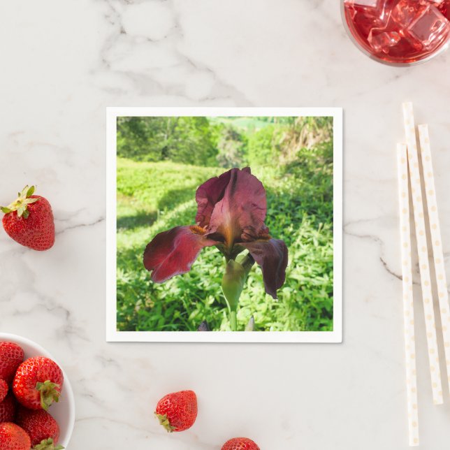 Bearded Iris Papper Napkins Pappersservett (Insitu)