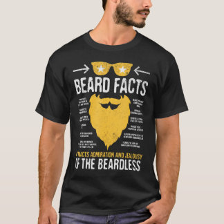 Bearded Man Funny Beard Facts T Shirt