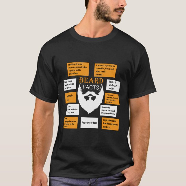 Bearded Manar Gift Funny Beard Fact T Shirt (Framsida)
