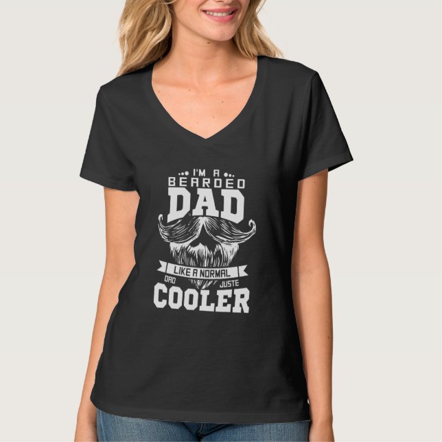 Bearded Pappa som Normal Pappa Bara Cooler T Shirt (Framsida)