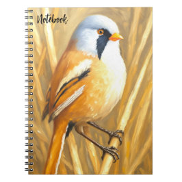 Bearded Reedling Bird Art Notebook | Wildlife Jour Anteckningsbok