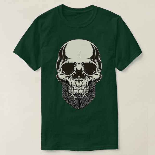 Bearded Skull-leverans T Shirt (Design framsida)