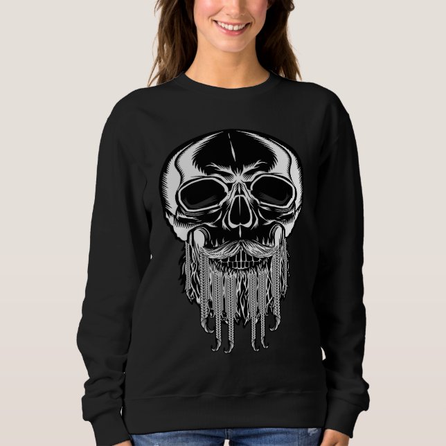 Bearded Skull  Skeleton Beard  Viking  Pirate  1 T Shirt (Framsida)